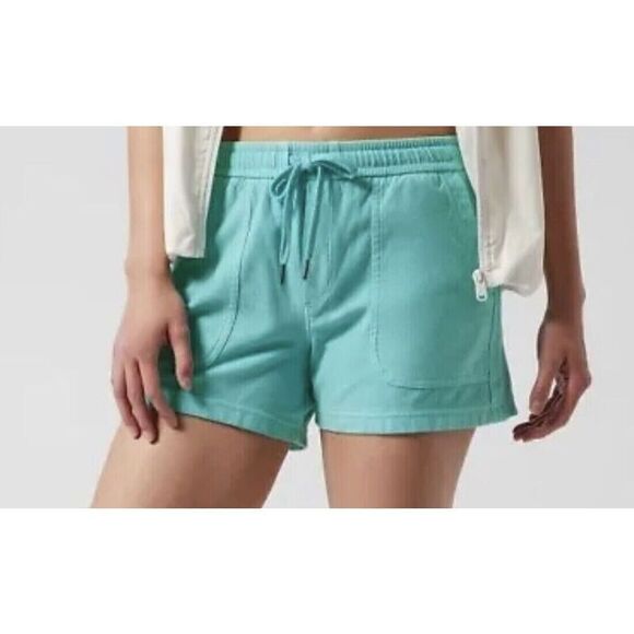 Athleta 988047-03 Women's Sz Small Turquoise Cotton Blend Farrallon Shorts - Picture 7 of 8
